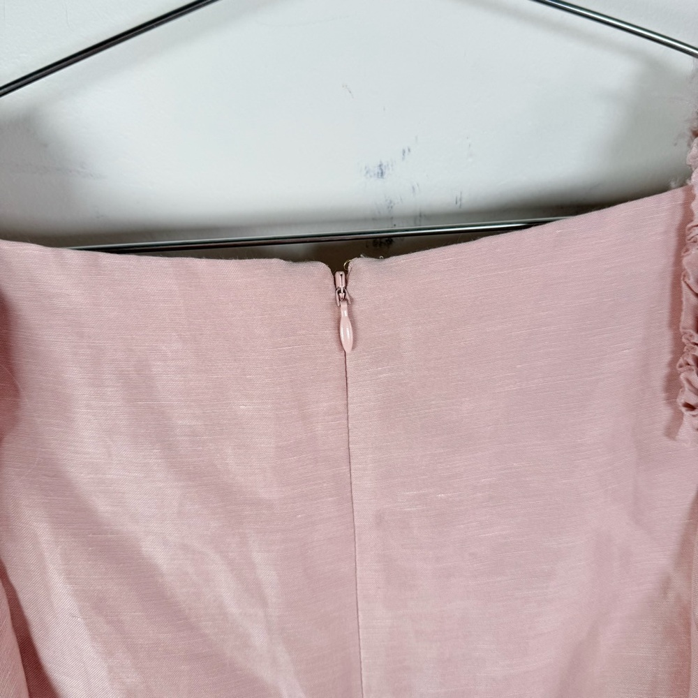 Aje. Dusk Knot Puff Sleeve Mini Dress in Blush - Picture 6 of 10